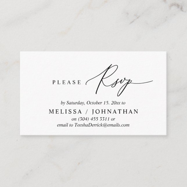 Convite para Janto de Casamento RSVP Romântico Mod (Frente)