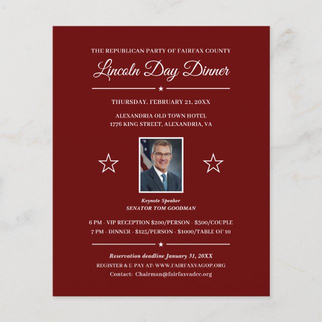 Convite para Janto de Discussão Política com Foto (Frente)