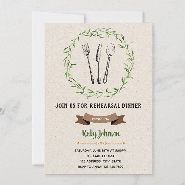 Convite para janto de ensaio (Frente)