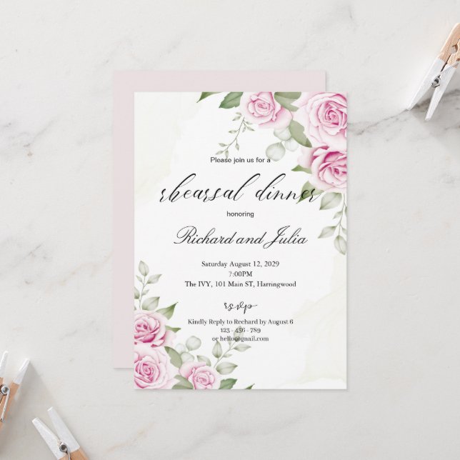 Convite para Janto de ensaio ANNA/Rosa Rosa Rosa R (Frente/Verso In Situ)