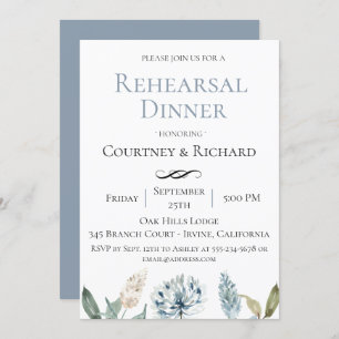 Convite para Janto de Ensaio Botânico Dusty Blue