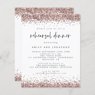 Convite para Janto de ensaio branco com Rosa de or