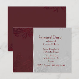 Convite para Janto de ensaio Burgundy Flourish