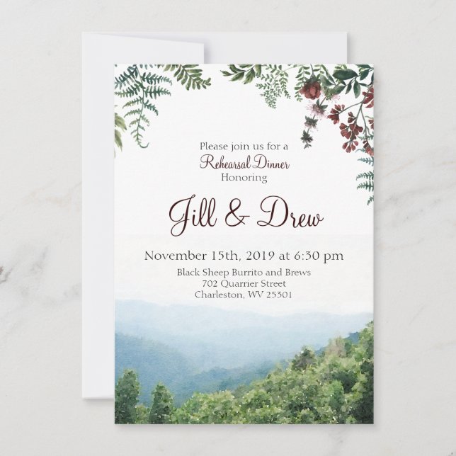 Convite para Janto de ensaio - Casamento outono (Frente)