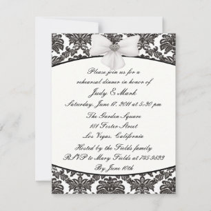 Convite para Janto de ensaio Damask Elegance