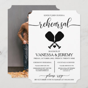 Convite para Janto de ensaio de amor de picleball