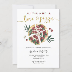Convite para Janto de ensaio de amor e pizza itali