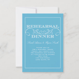 Convite para Janto de Ensaio de Casamento Azul de