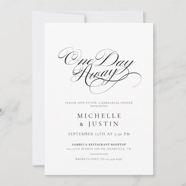 Convite para Janto de Ensaio de Casamento Chic Ele (Frente)