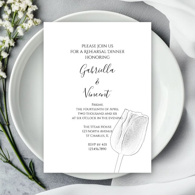 Convite para Janto de ensaio de casamento de Tulip (Criador carregado)