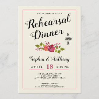 Convite para Janto de Ensaio de Casamento Floral E