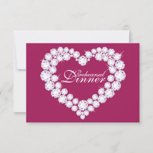 Convite para janto de ensaio de casamento rosa com
