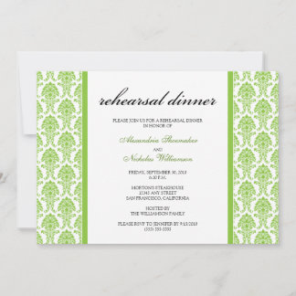 Convite para Janto de ensaio de Damask charmoso (l