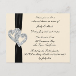 Convite para Janto de Ensaio de Fita Negra Elegant