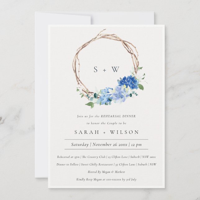 Convite para Janto de ensaio de folhagem verde-viv (Frente)