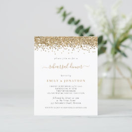 Convite para Janto de Ensaio de Glitter Dourado de