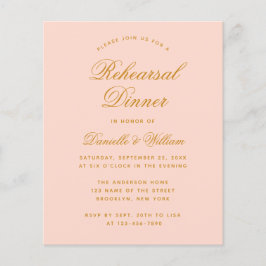 Convite para Janto de ensaio de orçamento cor-de-r