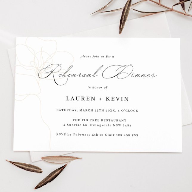 Convite para Janto de ensaio de Rosa ilustrado (Criador carregado)