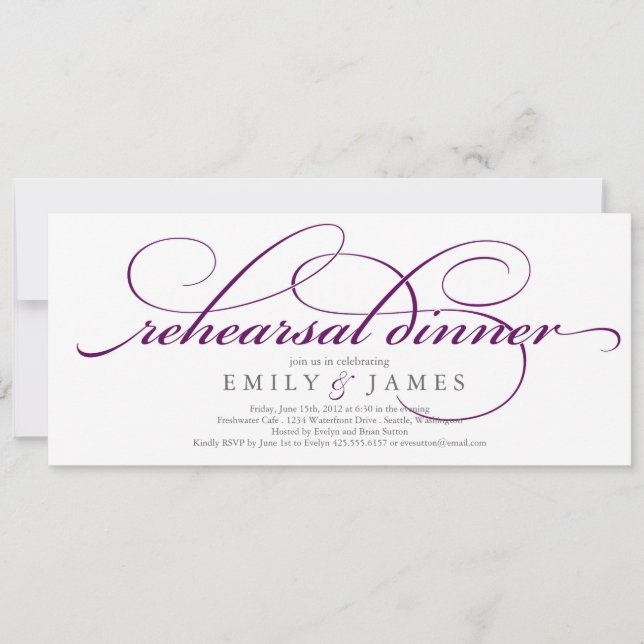 Convite para Janto de Ensaio de Script Elegante (Frente)
