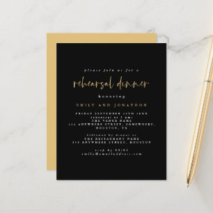 Convite para Janto de ensaio Dourado de preto simp