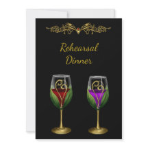 Convite para Janto de ensaio Elegante com Vinho