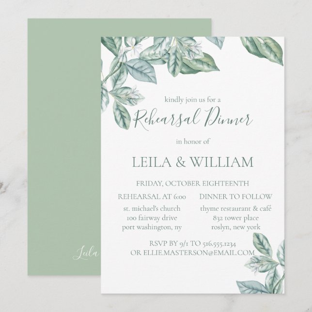 Convite para Janto de ensaio Elegante de Casa Botâ (Frente/Verso)