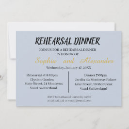 Convite para janto de ensaio em ciano e preto