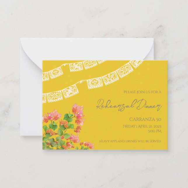 Convite para Janto de Ensaio Festivo Papel Picado (Frente)