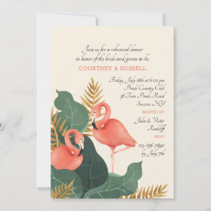 Convite para Janto de ensaio Flamingo Pair