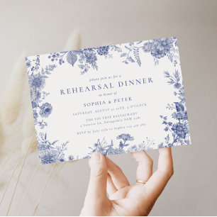 Convite para Janto de Ensaio Floral Elegante Toile