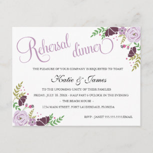 Convite para Janto de Ensaio Floral Roxo