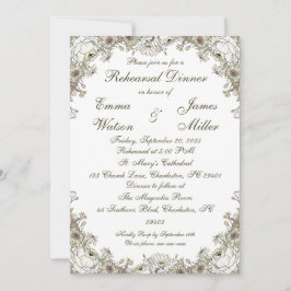 Convite para Janto de Ensaio Floral Russo Elegante