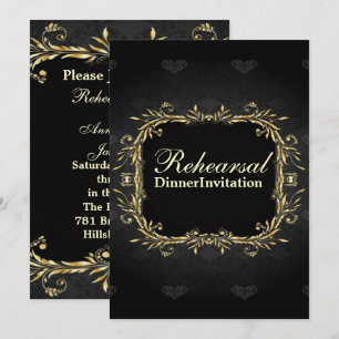 Convite para Janto de ensaio formal Dourado Elegan