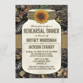 Convite para Janto de ensaio Mason Jar Camo