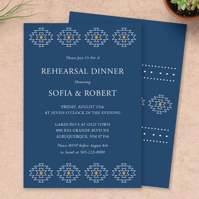 Convite para Janto de ensaio ocidental (Rio Rancho Western Rehearsal Dinner Invitation by Fiesta Valley Print)
