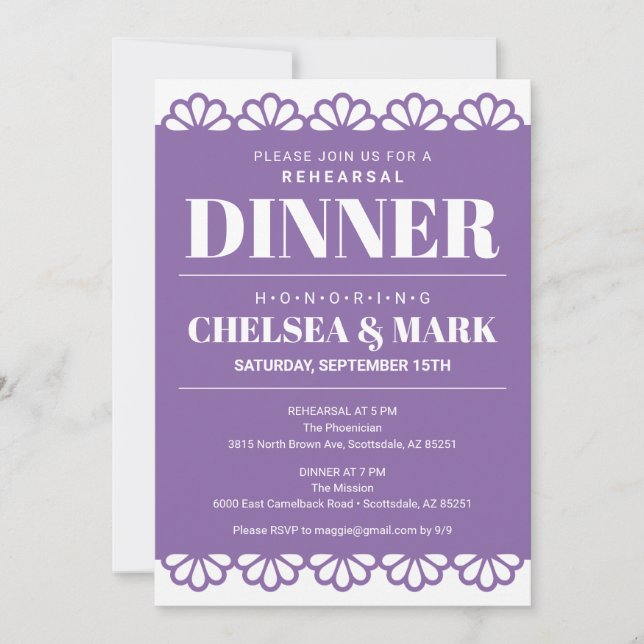 Convite para Janto de ensaio Papel Picado (Frente)