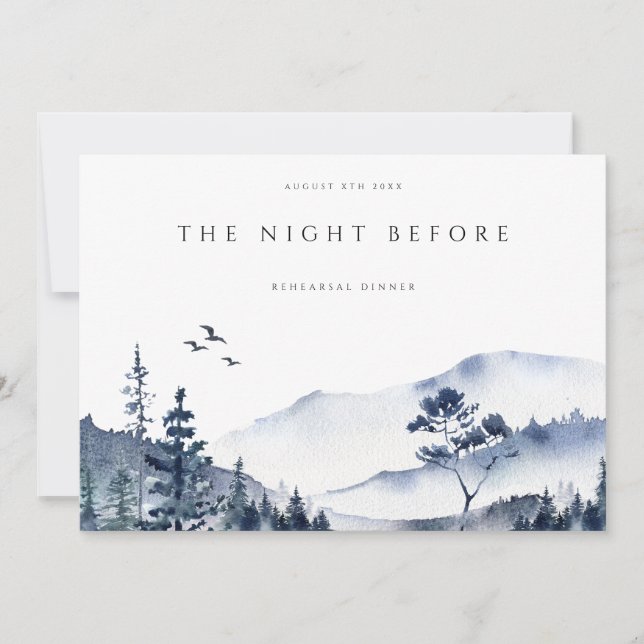 Convite para Janto de Ensaio Rustic Mountain Boho (Frente)