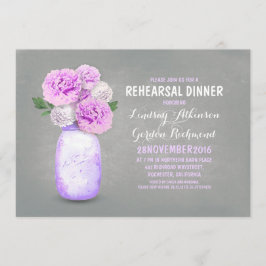 Convite para janto de ensaio rústico de mason jar 