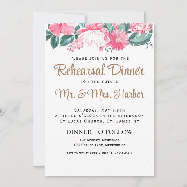 Convite para Janto de ensaio simples (Frente)