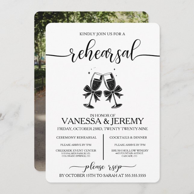 Convite para Janto de Ensaios de Bebidas e Arcos (Frente/Verso)