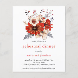 Convite para Janto de Ensaios de Florais Vermelhos