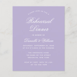 Convite para Janto de Ensaios em Roxo de Lavanda O