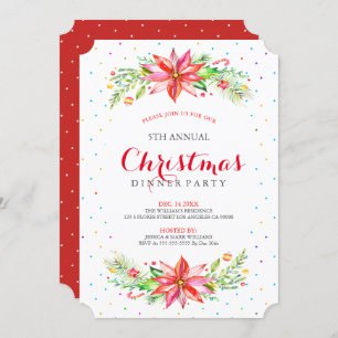 Convite para janto de fronteira de buquê de Natal