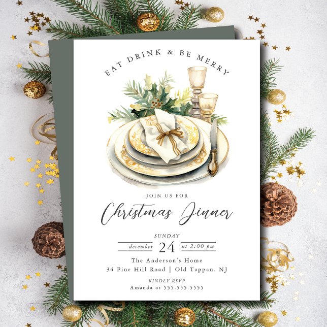 Convite para Janto de Natal de Reunião de Feriados (Criador carregado)