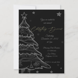 Convite para Janto de Natal Dourado Preto