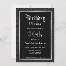 Convite para Janto Elegante Black aniversário de 3