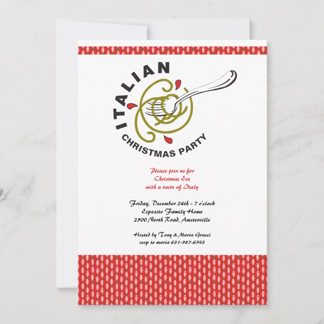 Convite para Janto Festa de Natal Italiana (Frente)