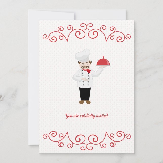 Convite para Janto Formal Inspirado pelo Chef (Frente)