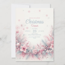 Convite para Janto Natal Pink Watercolor