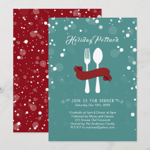 Convite para Janto Potluck Holiday